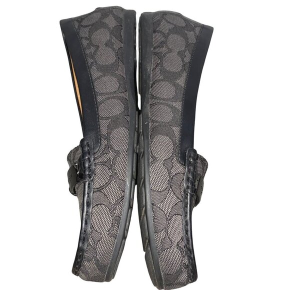 Coach signature olive loafers shoes driving moccasin women’s 7.5 gray black - Picture 10 of 12